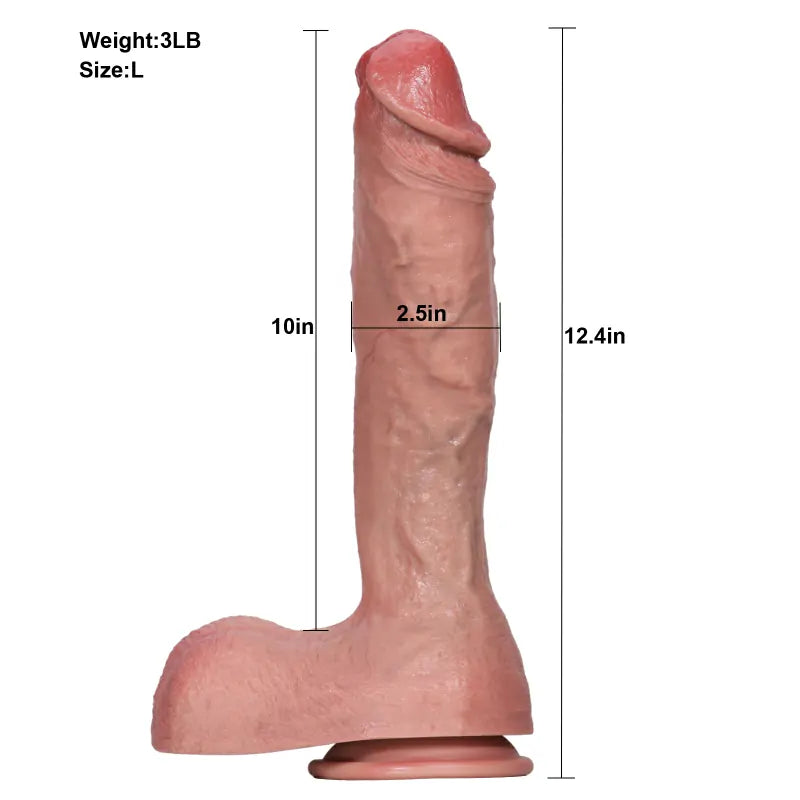 10"-12.4" Soft Skin Curved Thick Dildo