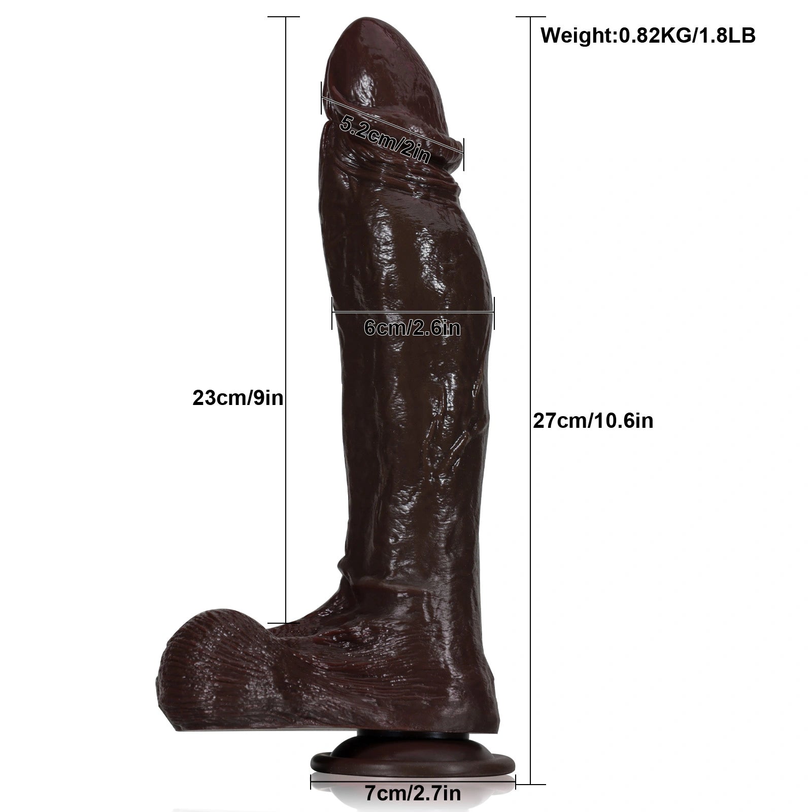 10.8" Realistic Huge Thick Thrusting Dildo