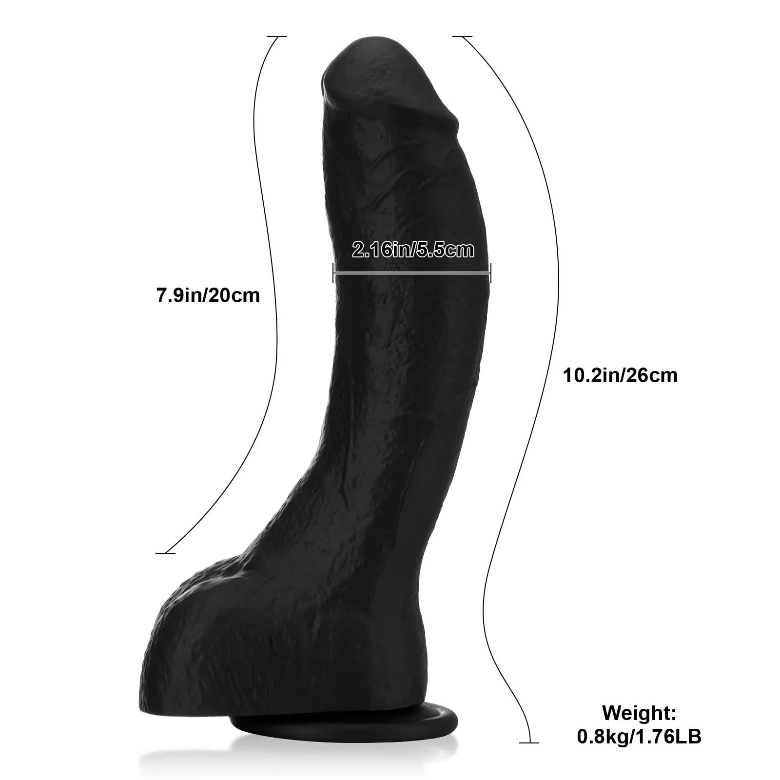 10" Soft Thick Realistic Curved Dildo