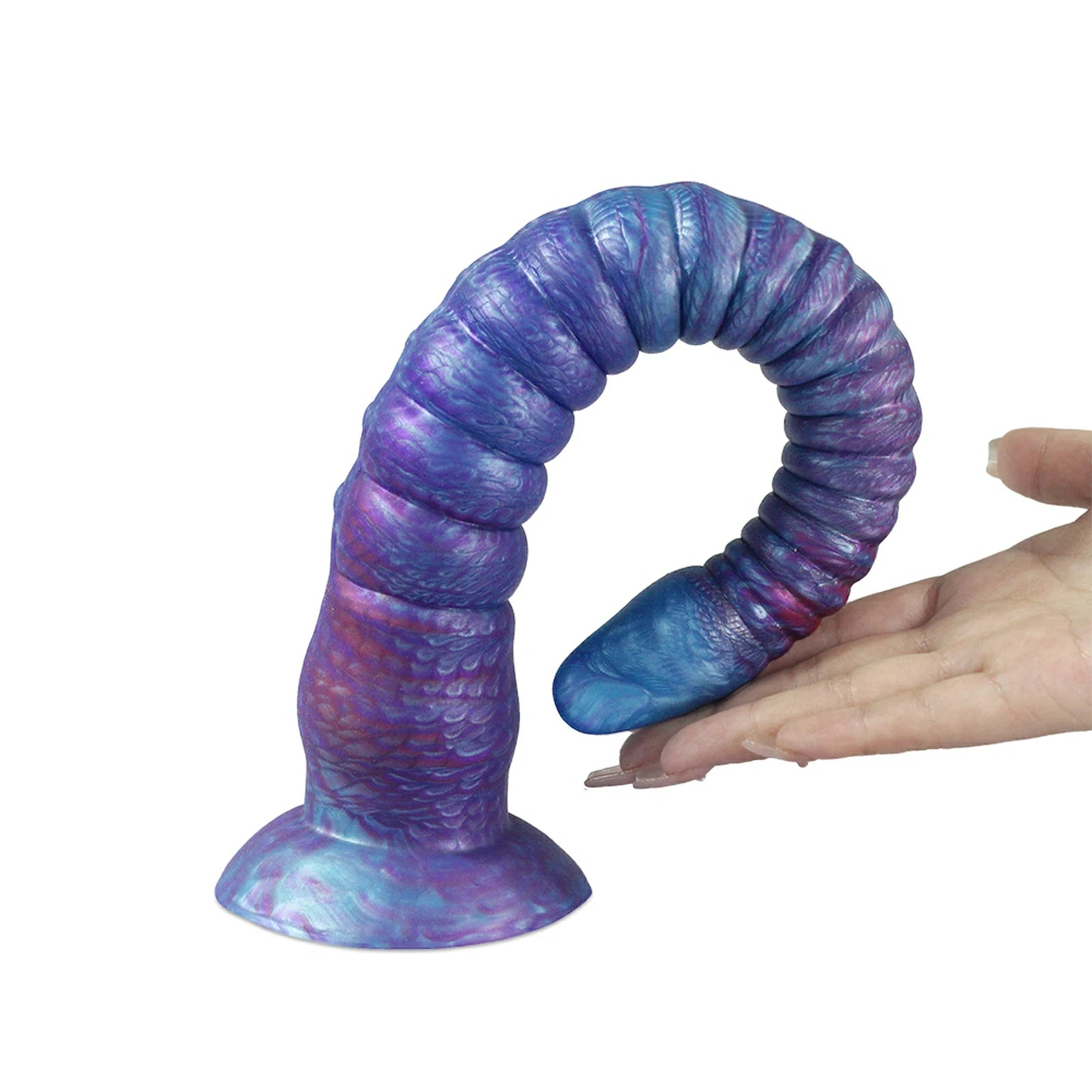 16.8 Inch Realistic Tentacle Dildo Circular Texture Curved Design
