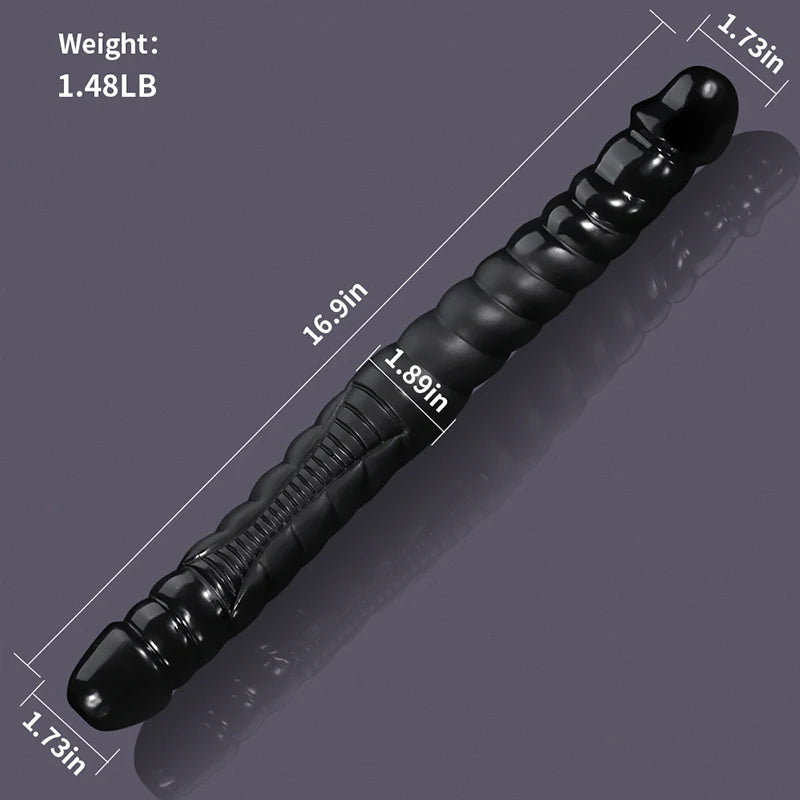 16.9Inch Ribbed Sensual Double-Ended Dildo