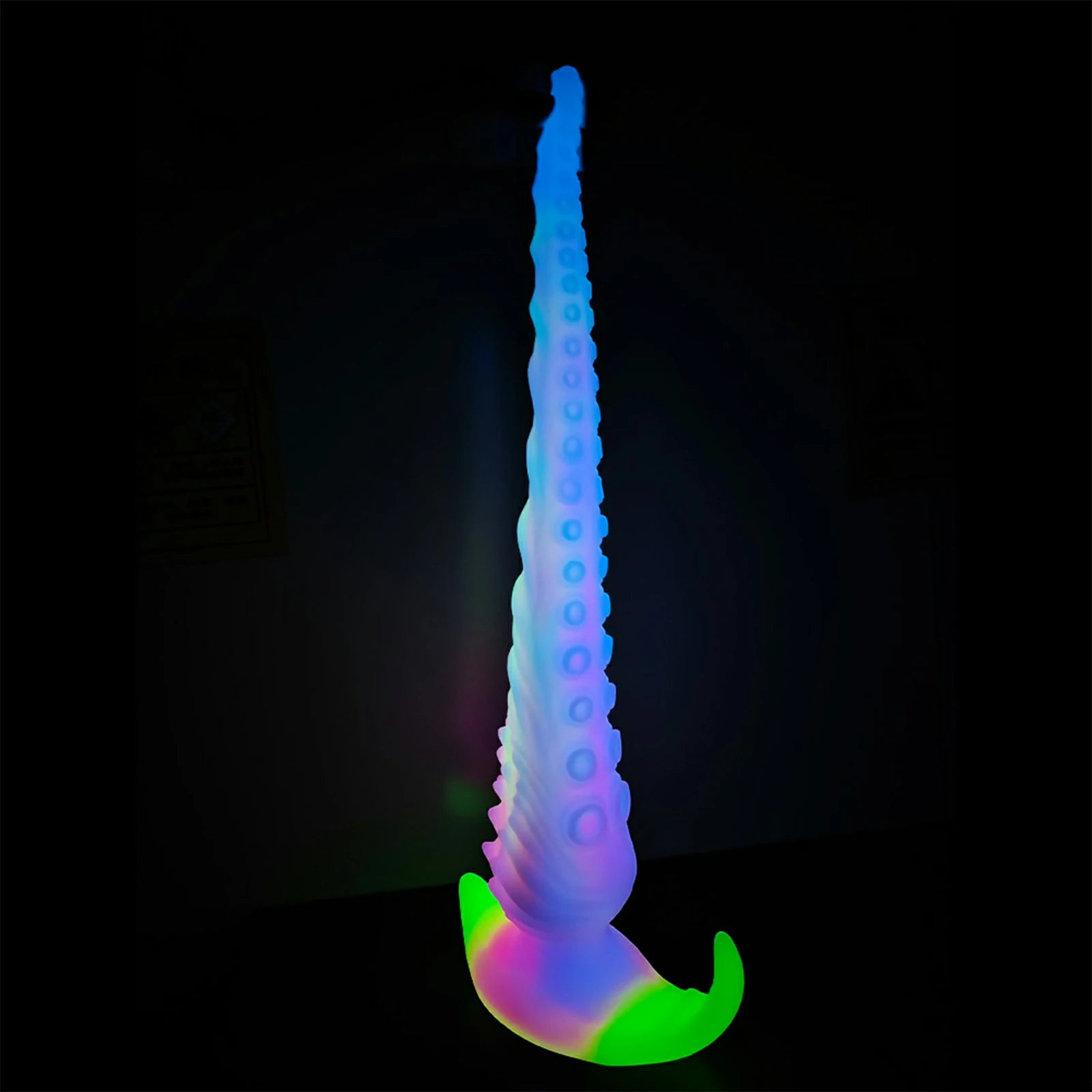 17.5 Inch Fantasy Tentacle Dildo Glow in the Dark Spiked Texture Anal Vaginal Play