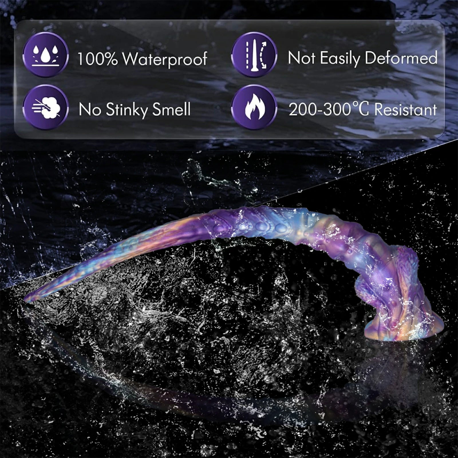 17.5 Inch Fantasy Tentacle Dildo Ocean Swirl Texture Suction Cup Base