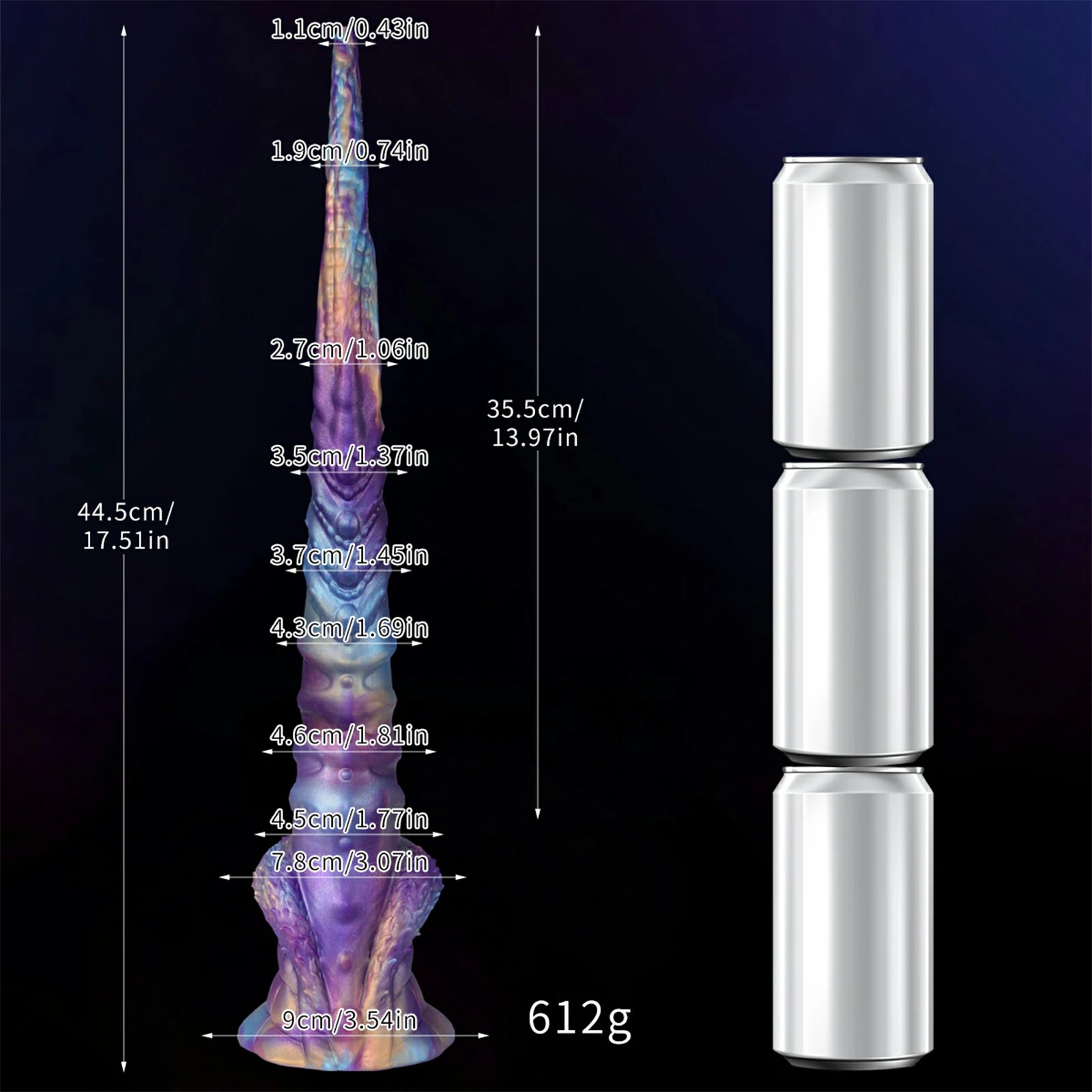 17.5 Inch Fantasy Tentacle Dildo Ocean Swirl Texture Suction Cup Base