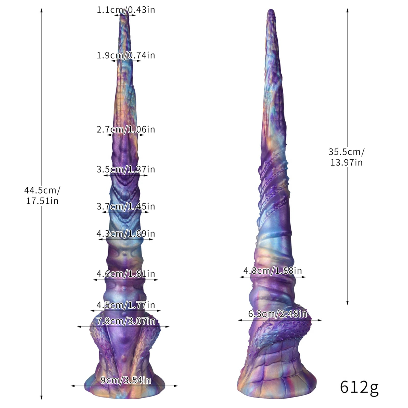 17.5 Inch Fantasy Tentacle Dildo Ocean Swirl Texture Suction Cup Base