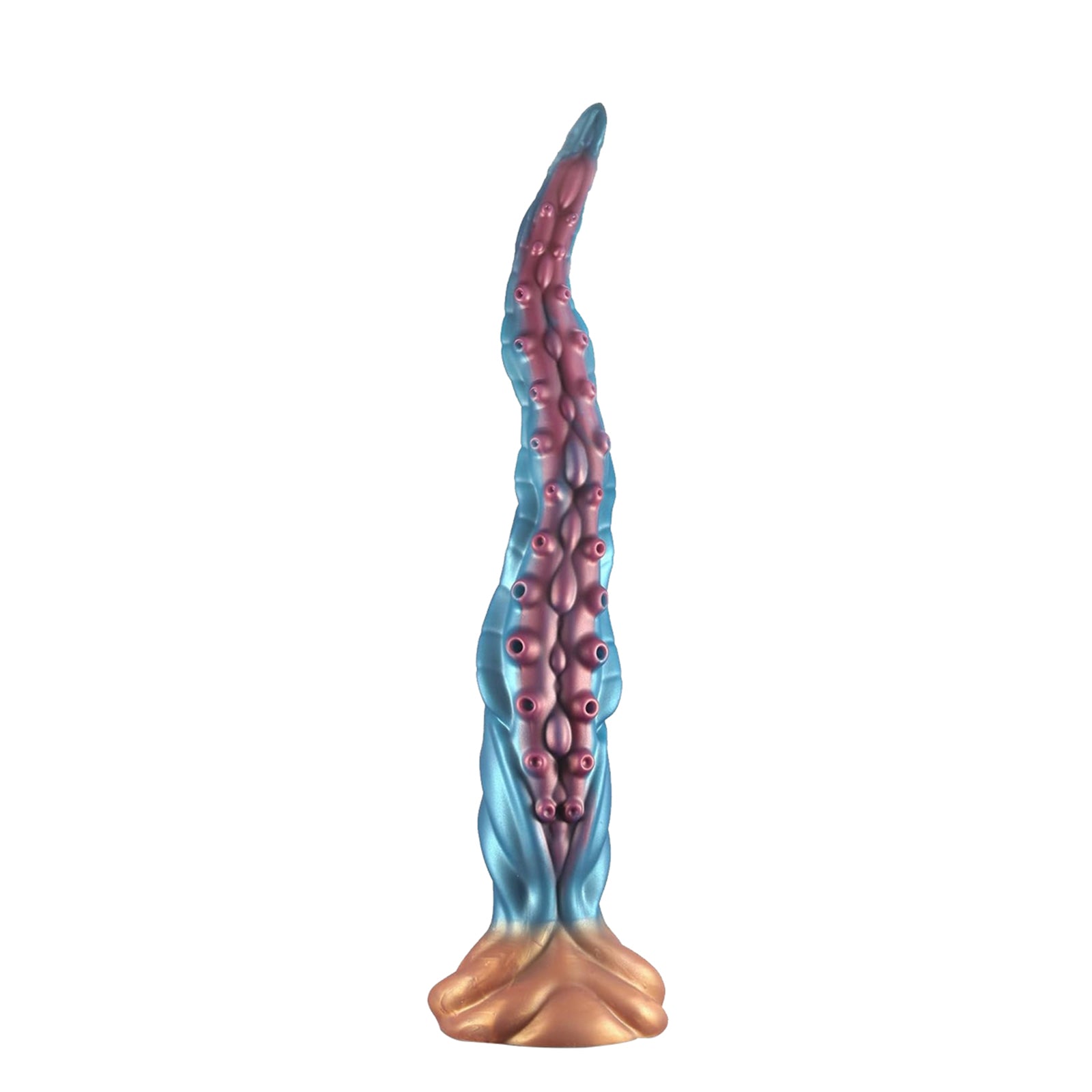19.68 Inch Lovecraftian Blue Gold Octopus Dildo Tentacle Veins Suction Base