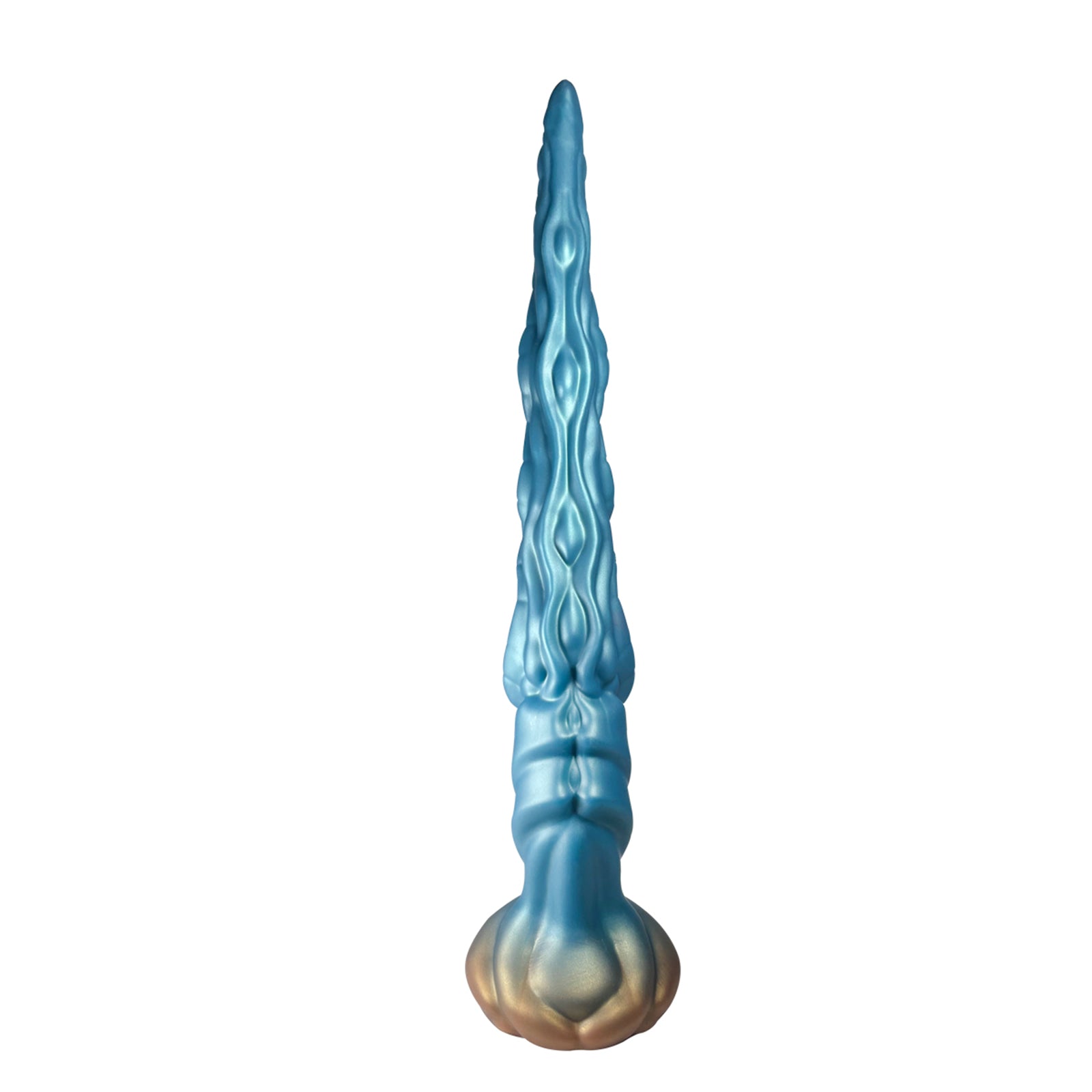 19.68 Inch Lovecraftian Blue Gold Octopus Dildo Tentacle Veins Suction Base