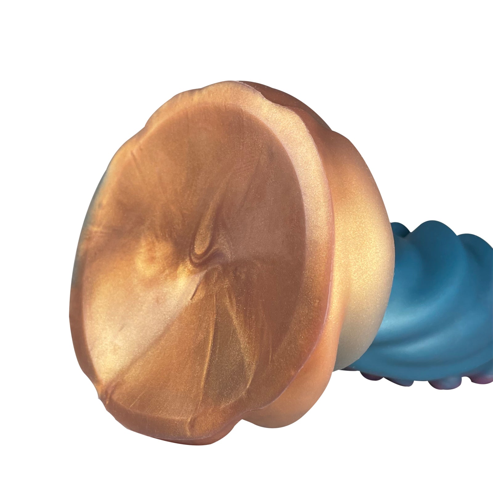 19.68 Inch Lovecraftian Blue Gold Octopus Dildo Tentacle Veins Suction Base