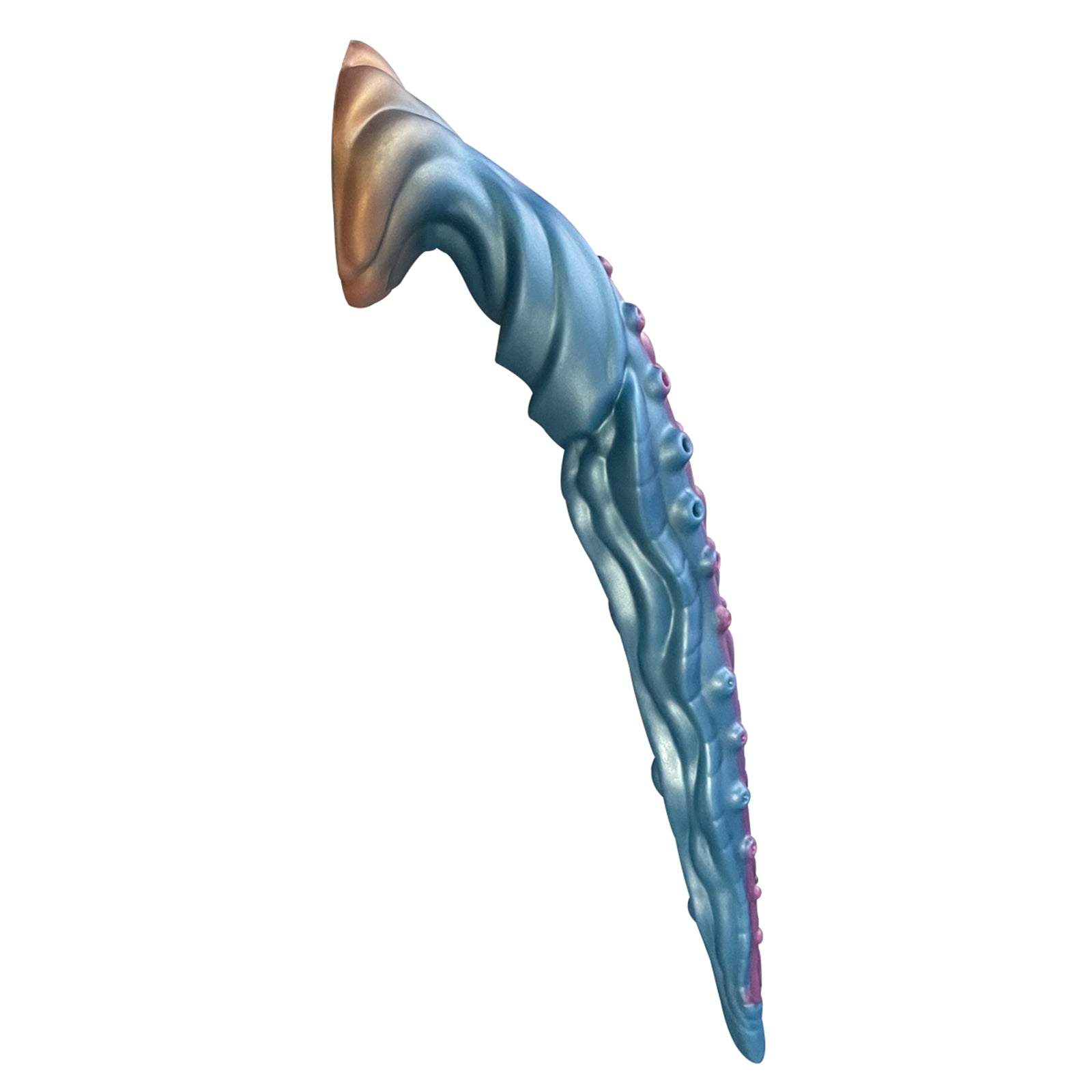 19.68 Inch Lovecraftian Blue Gold Octopus Dildo Tentacle Veins Suction Base