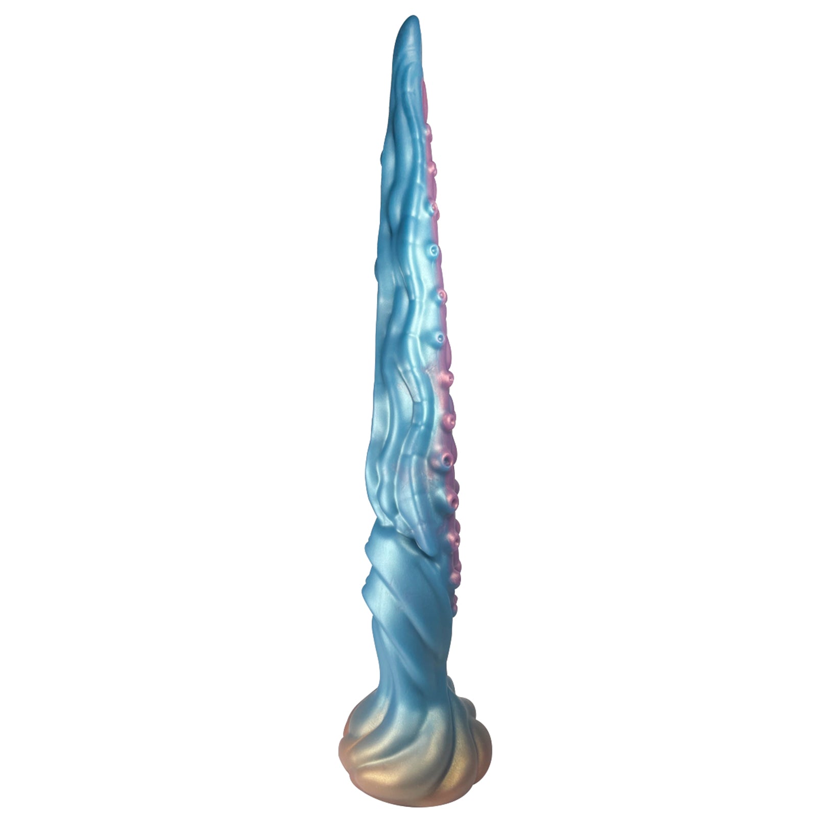 19.68 Inch Lovecraftian Blue Gold Octopus Dildo Tentacle Veins Suction Base