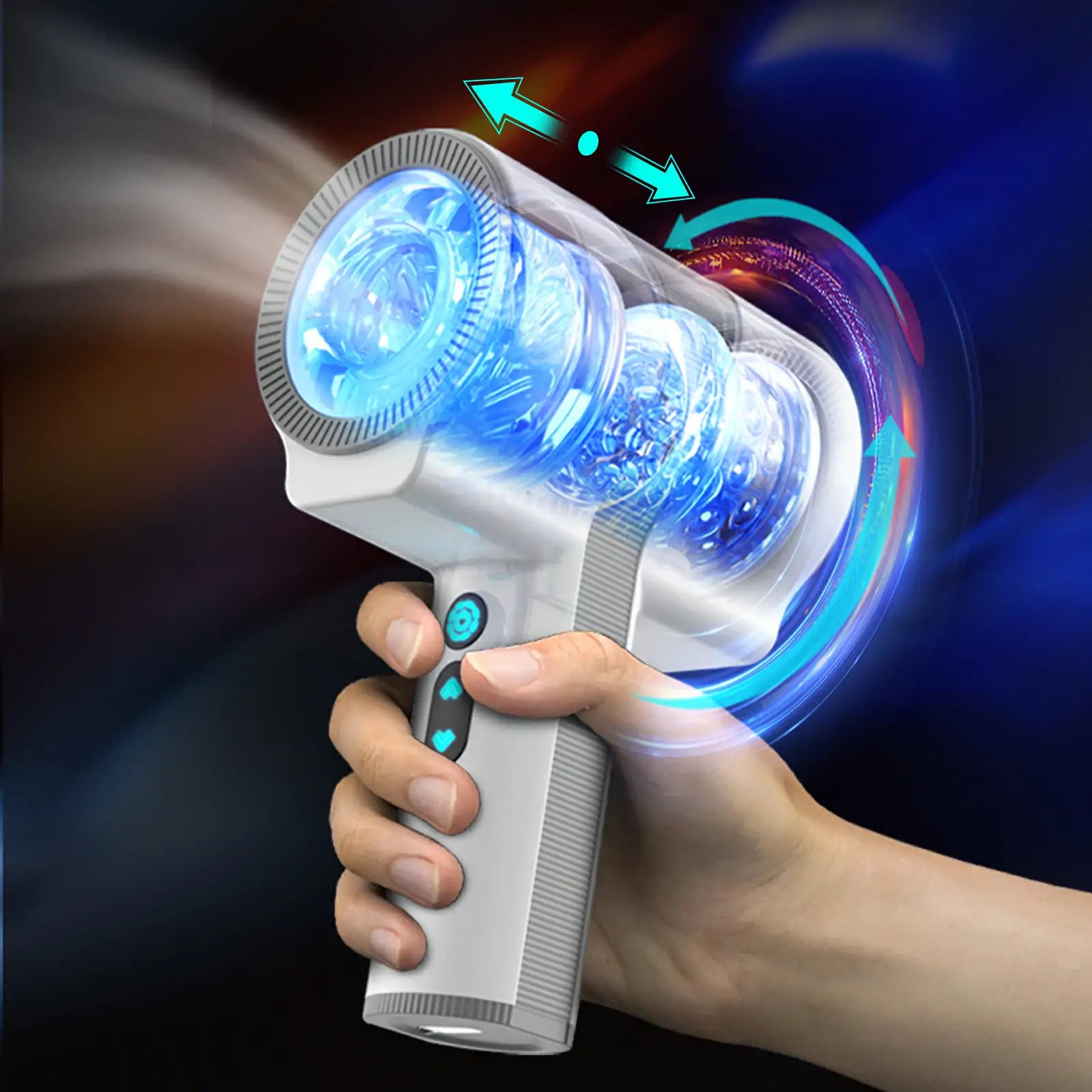3 In 1 Rotating Thrusting Vibrating Male Masturbator Dual Separate Sleeve