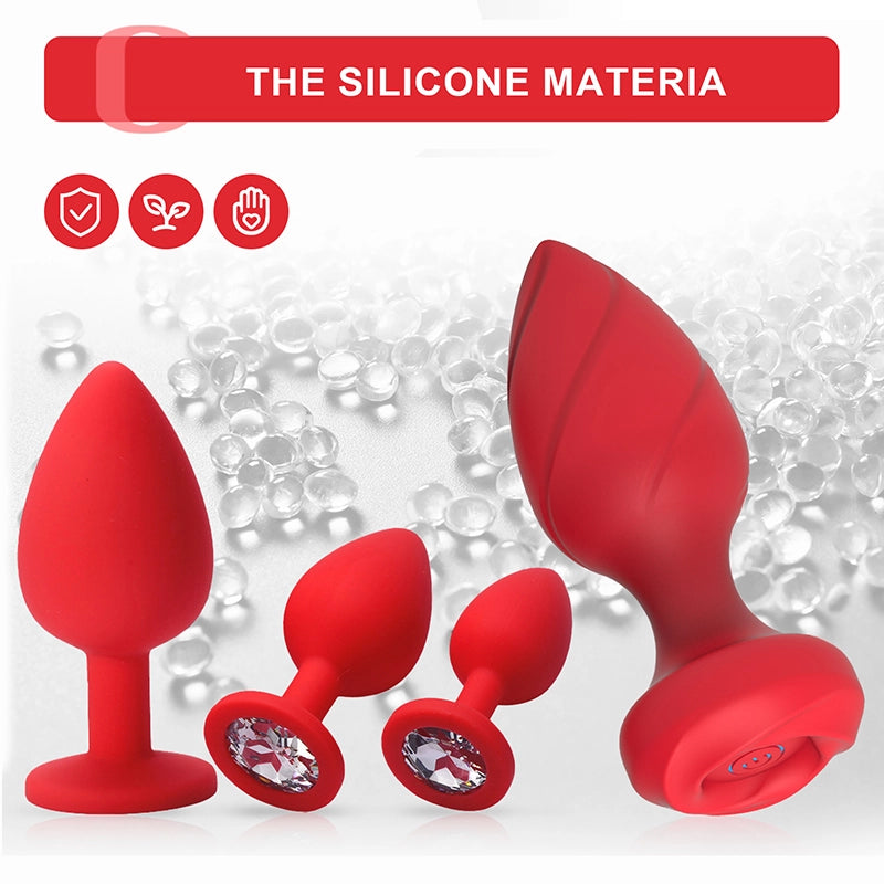 4PCS Remote Control Butt Plug Set With 10 Vibrating Modes