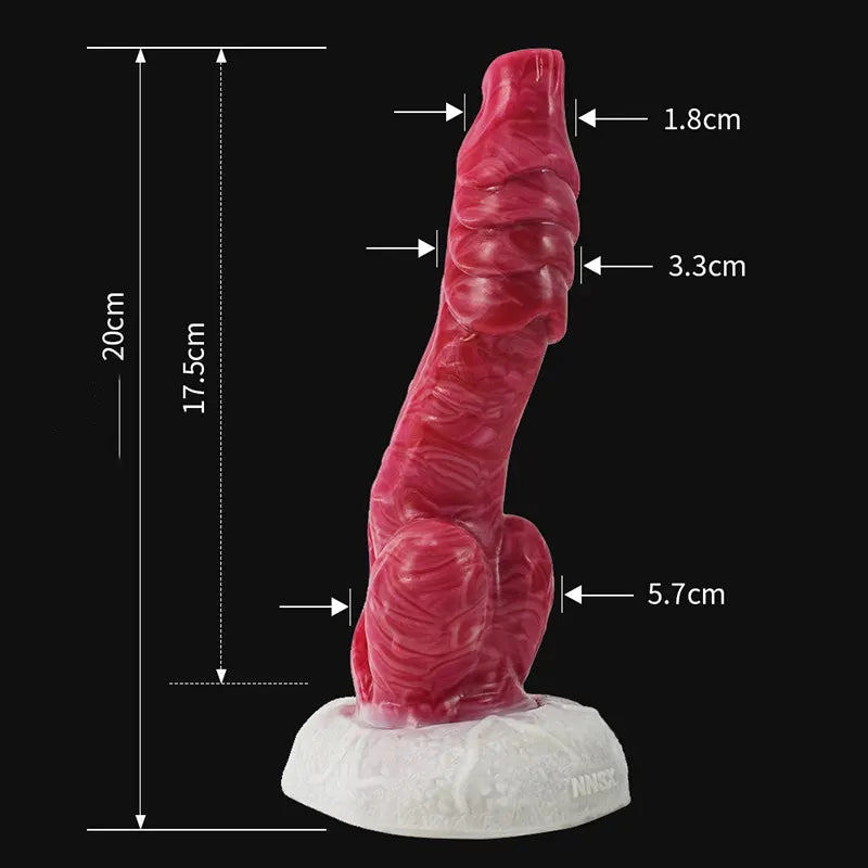 7.87Inch Lifelike Silicone Crankshaft Dog Dildo