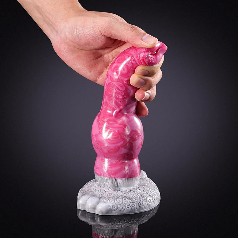 8.27Inch Lifelike Pink Silicone Dog Dildo