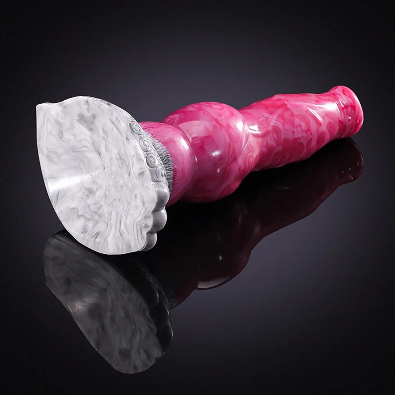 8.27Inch Lifelike Pink Silicone Dog Dildo