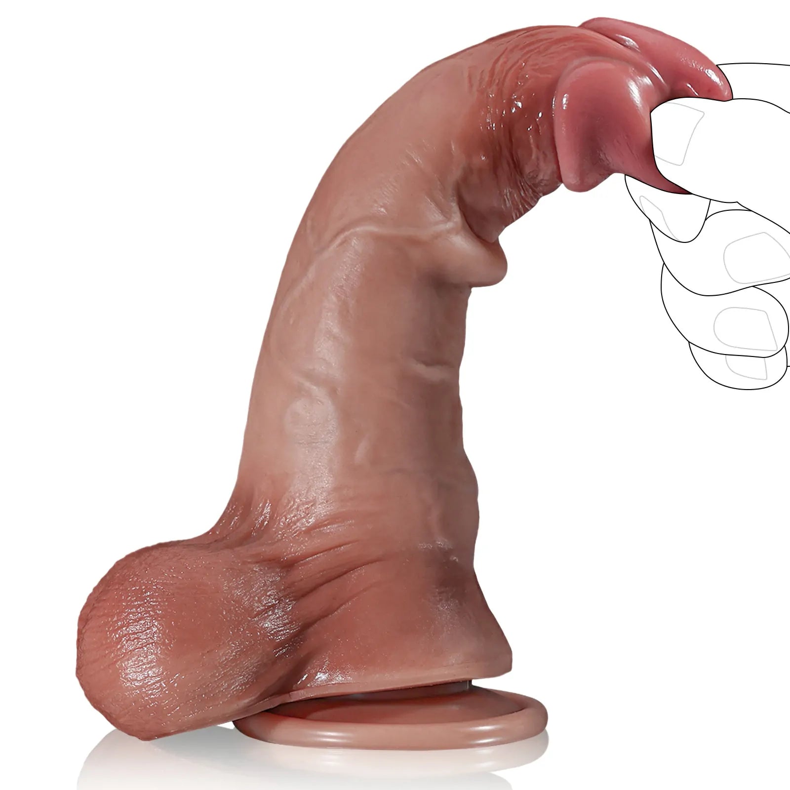 8.4” Realistic Soft Sliding Skin Strap on Dildo With Silicone Moving Balls
