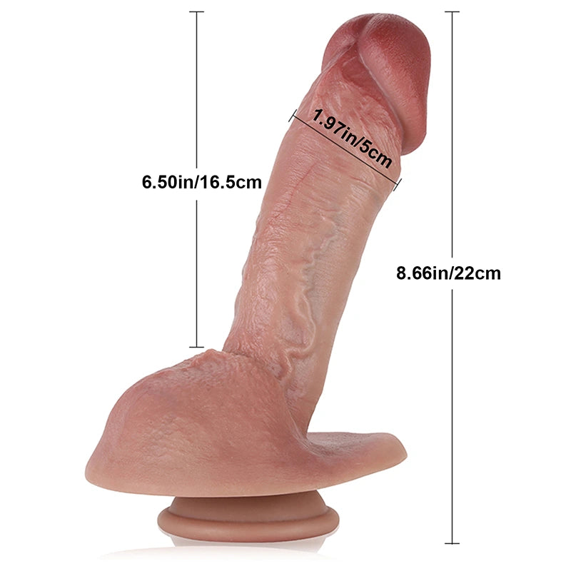 8.66" Realistic Silicone Dildo with Flexible Keel