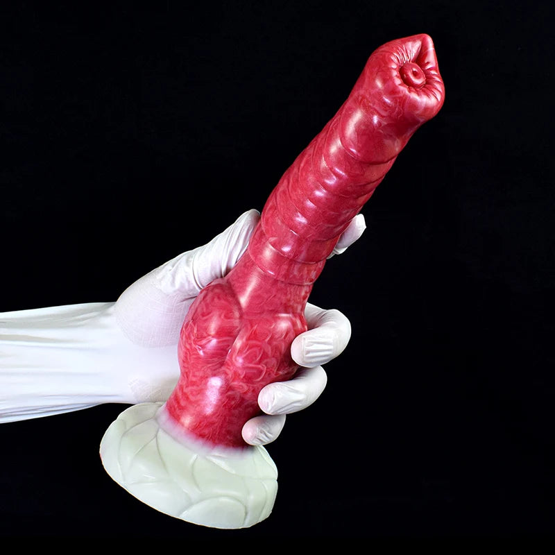 9.25Inch Mixed Color Silicone Wolf Dog Knot Dildo