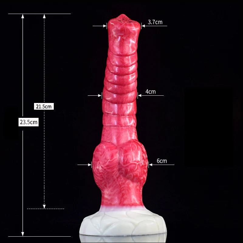 9.25Inch Mixed Color Silicone Wolf Dog Knot Dildo
