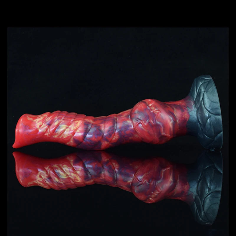 9.25Inch Mixed Color Silicone Wolf Dog Knot Dildo