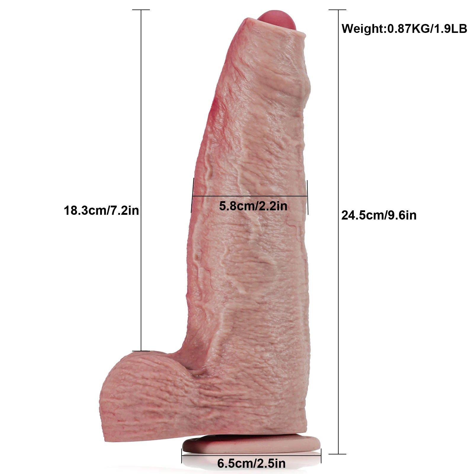 9.6" Realistic Soft Sliding Skin Foreskin Dildo