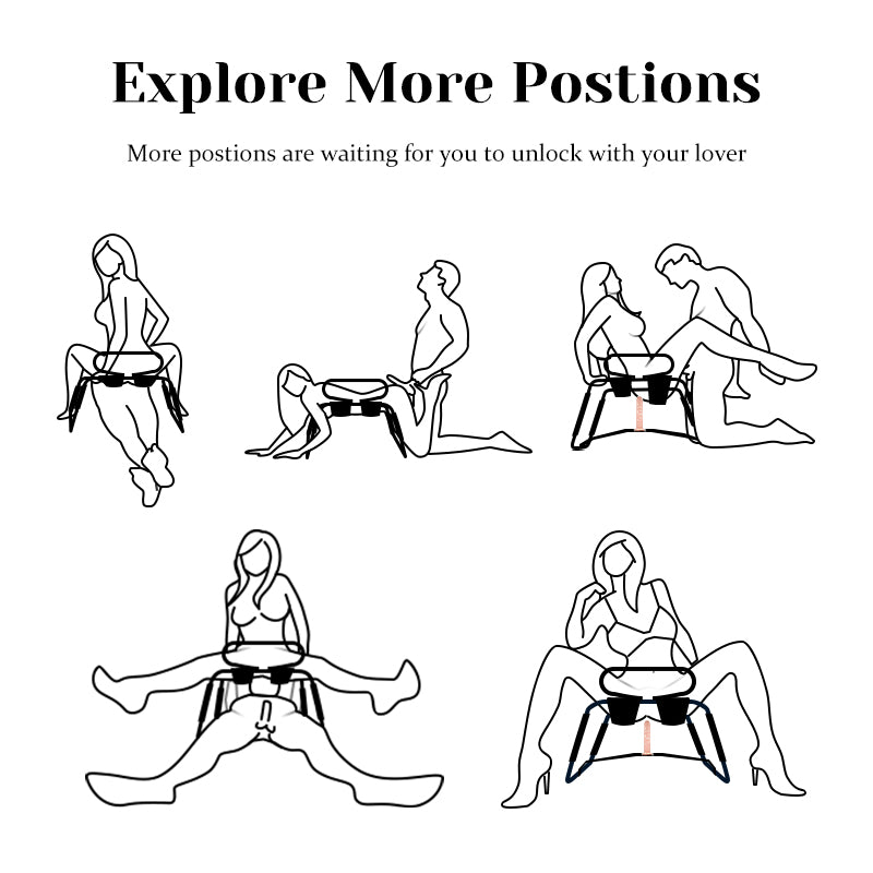 Adjustable Height Sex Chair With Armrests & Dildo