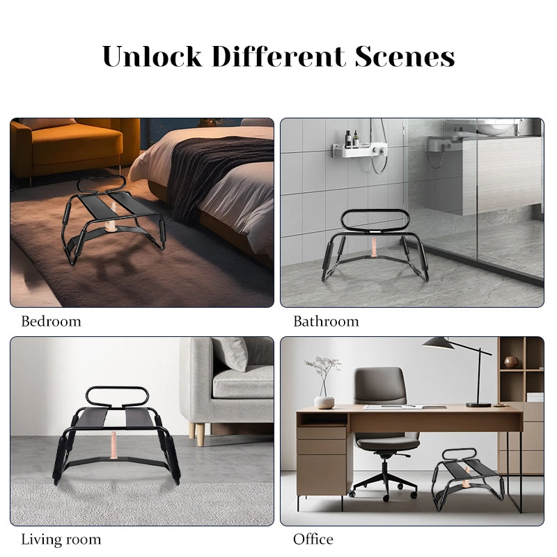 Adjustable Height Sex Chair With Armrests & Dildo