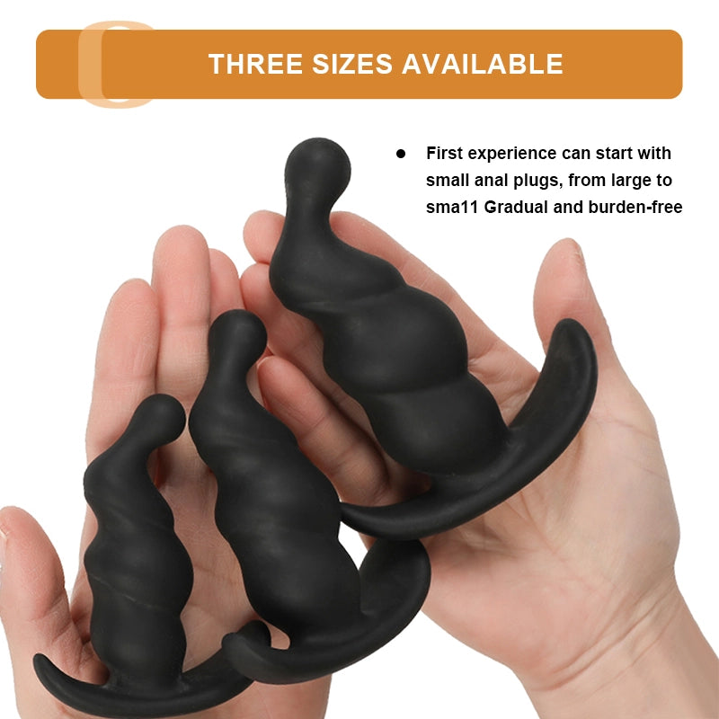 3Pcs Spiral Silicone Butt Plugs Set