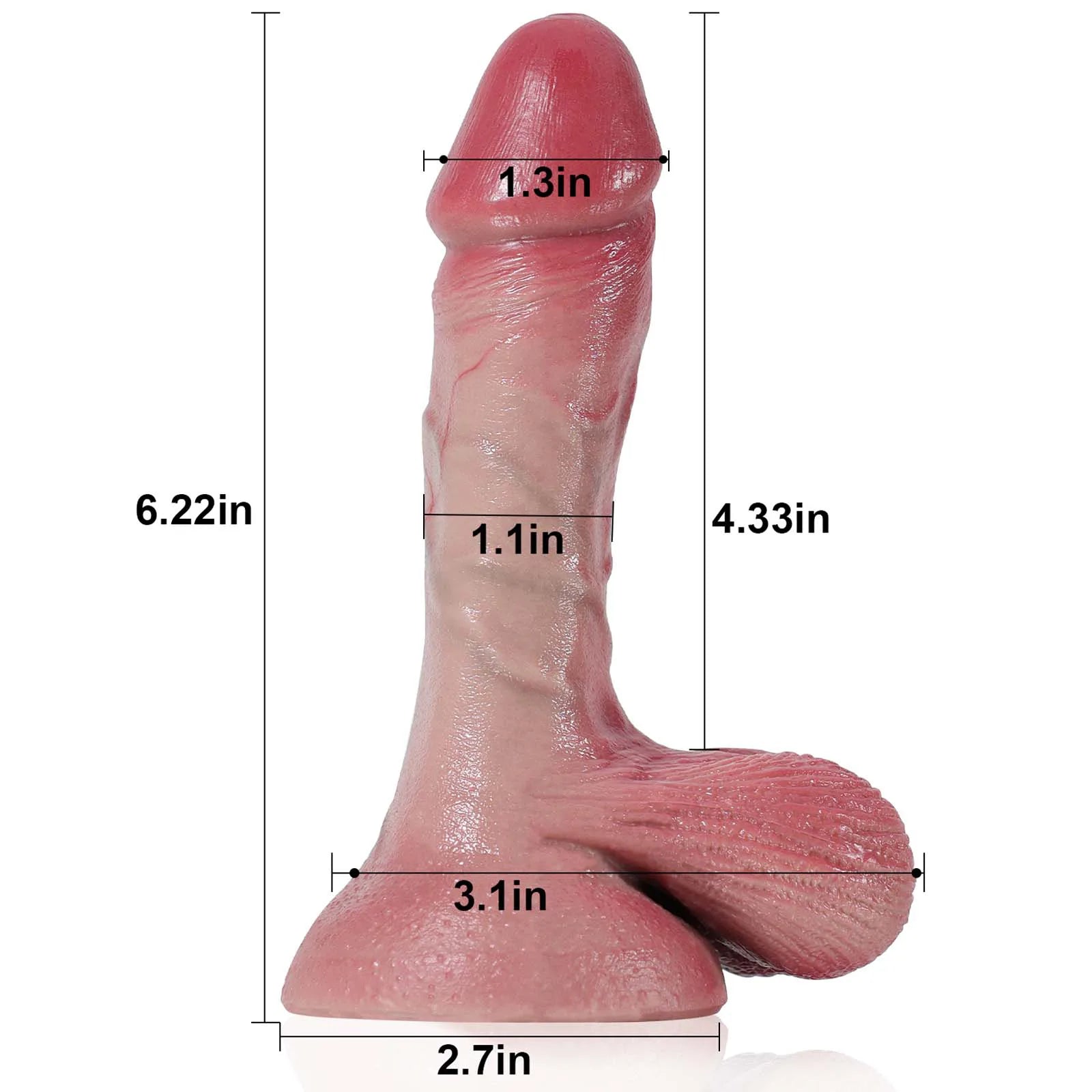 6.22" Lifelike Flesh Silicone Beginner Small Dildo