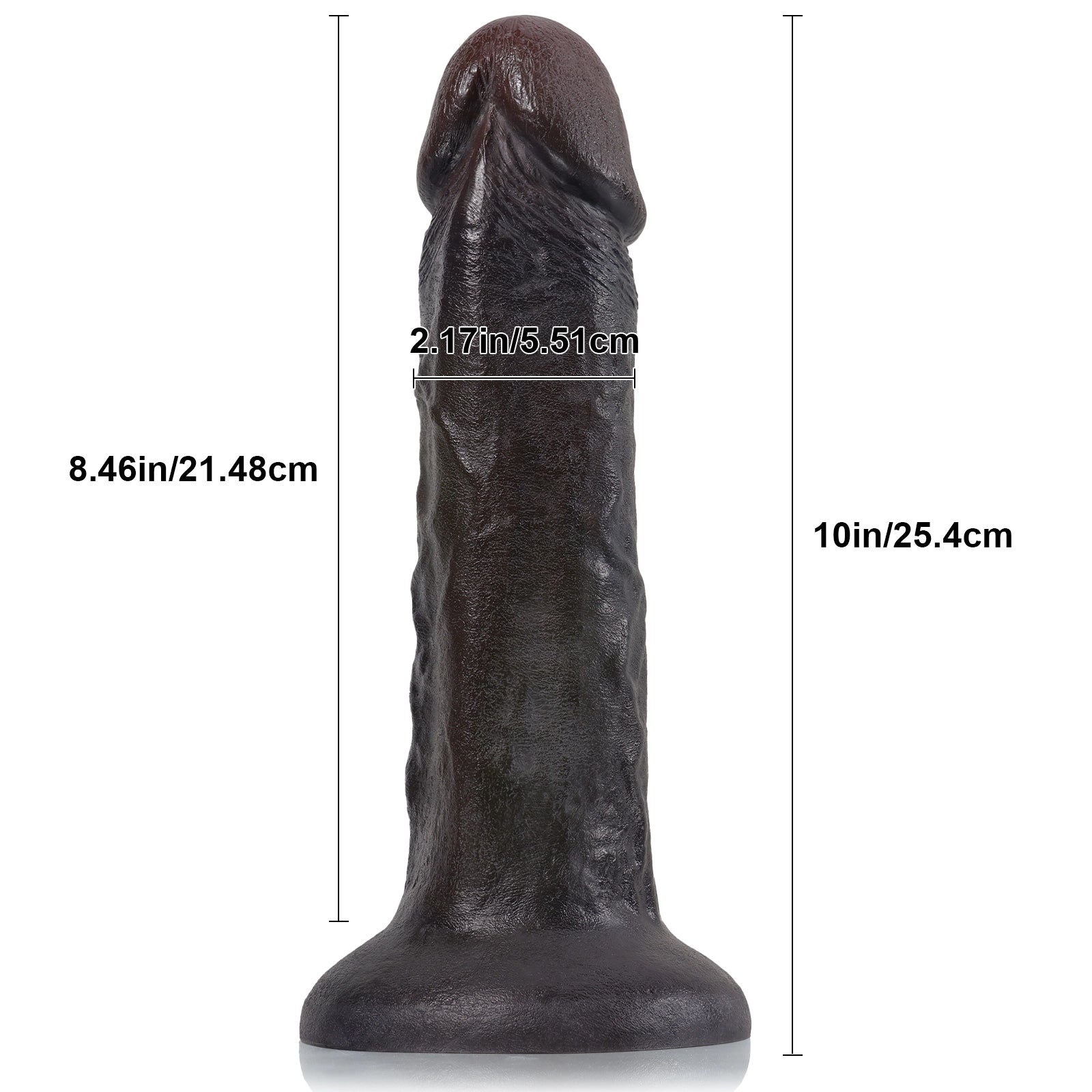 10" Ultra Soft Silicone Black Anal Dildo