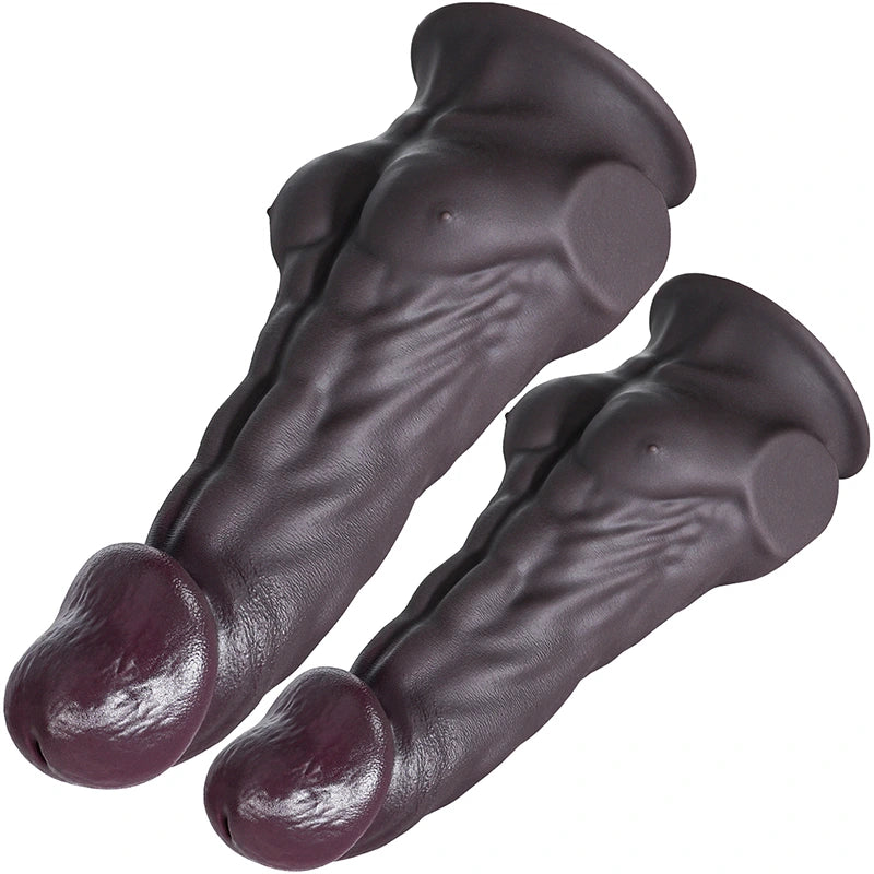 11" Lifelike Silicone Big Dildo with Pectorals