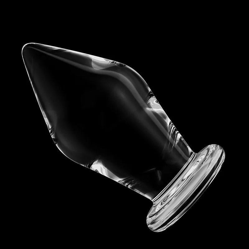 3Pcs Huge Transparent Glass Butt Plug