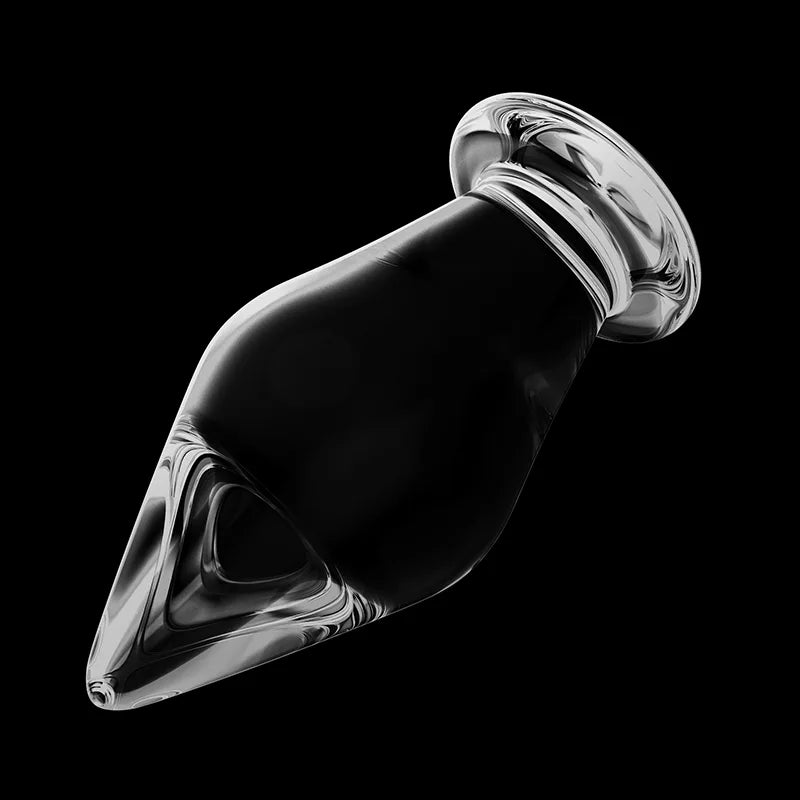 3Pcs Huge Transparent Glass Butt Plug