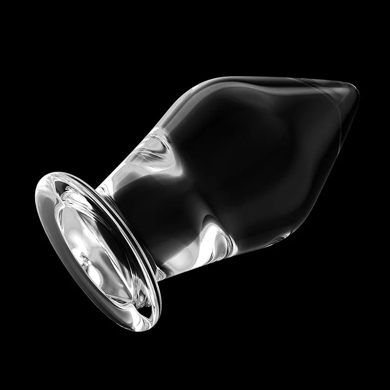 3Pcs Huge Transparent Glass Butt Plug