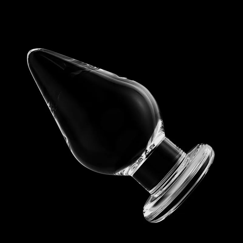 3Pcs Huge Transparent Glass Butt Plug