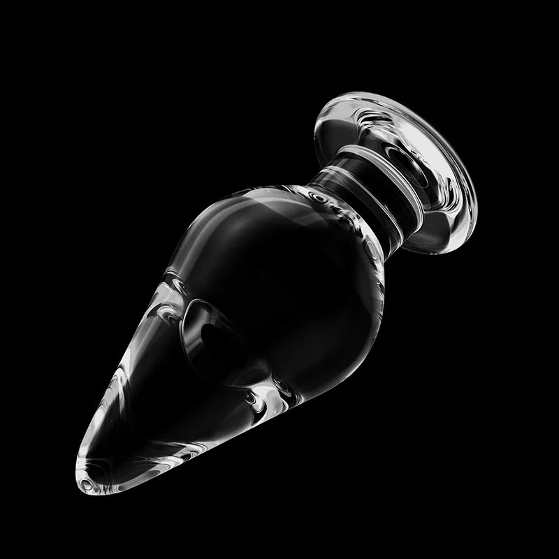 3Pcs Huge Transparent Glass Butt Plug