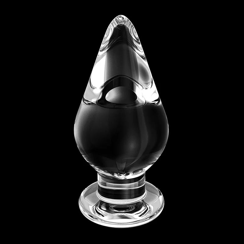 3Pcs Huge Transparent Glass Butt Plug