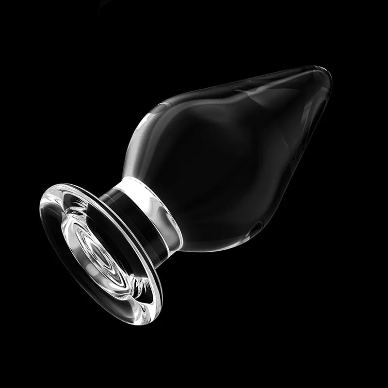 3Pcs Huge Transparent Glass Butt Plug