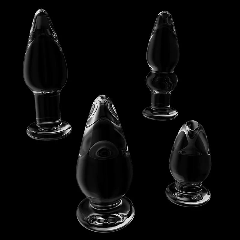 8Pcs Set Clear Glass Butt Plug