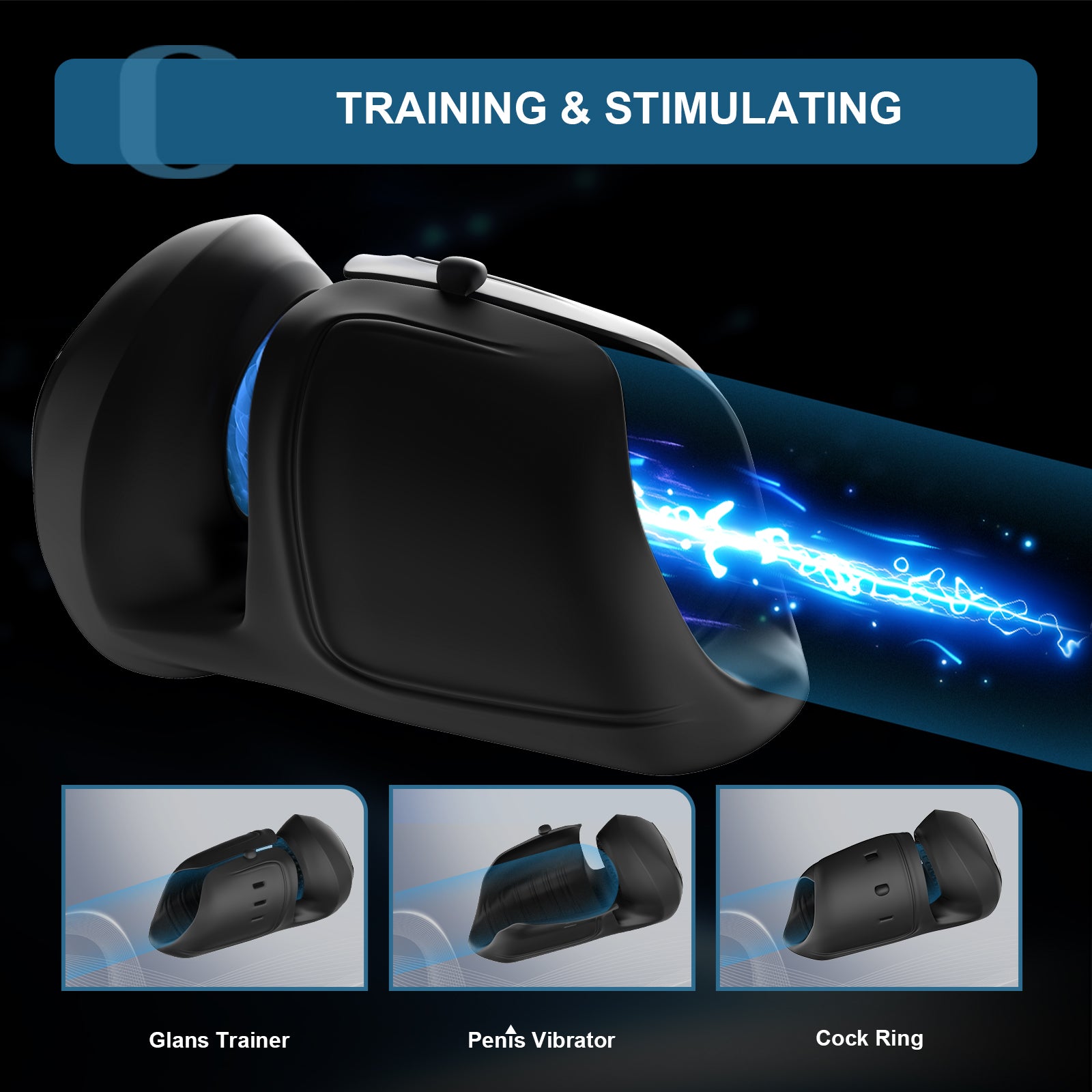 Adjustable Glans Trainer with Vibrating Cock Hardness for Extended Training