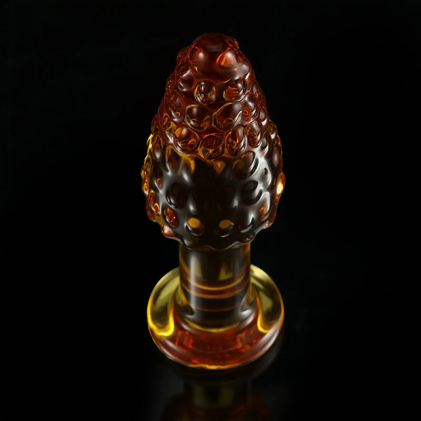 4.3 Inch Orange Textured Glass Butt Plug