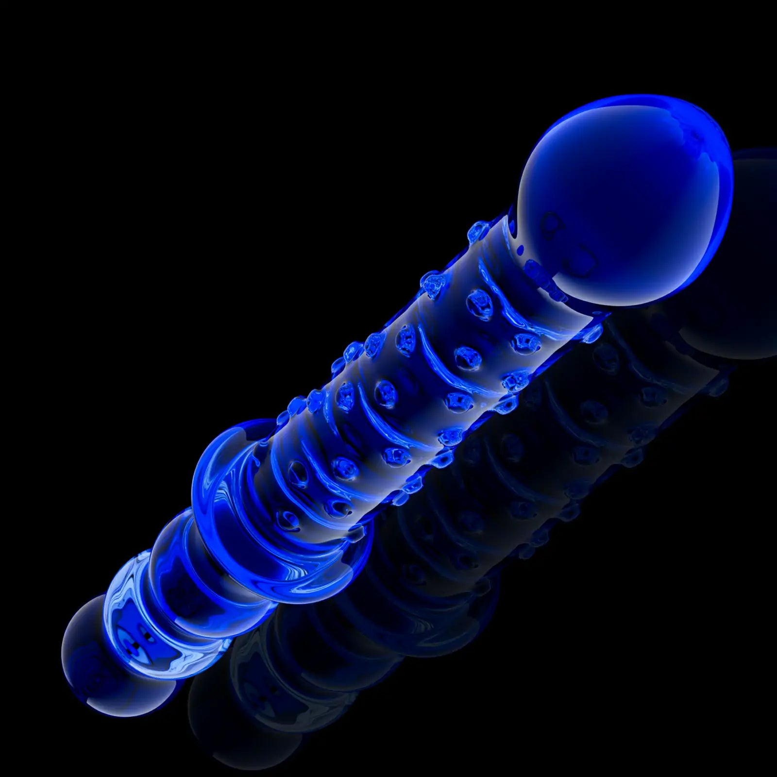 9.1-Inch Blue Maces Glass Dildo