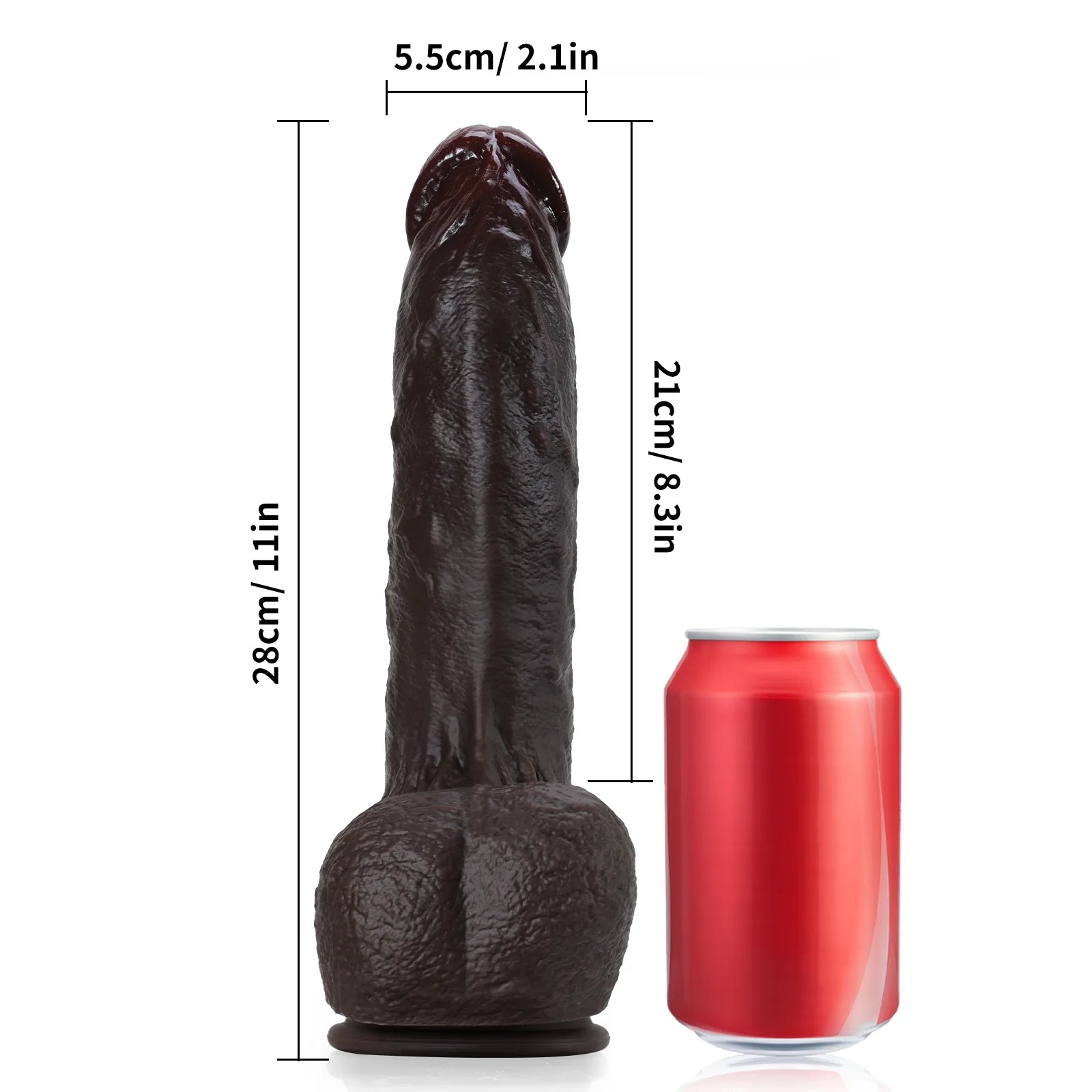 11" Black Silicone Large G-Spot Dildo