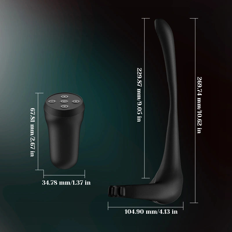 Adjustable Penis Ring with 10 Vibration & Strap On Prostate Stimulator