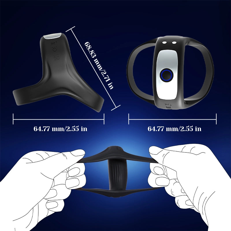 Dual Penis Ring with 10 Vibration Fast Charging