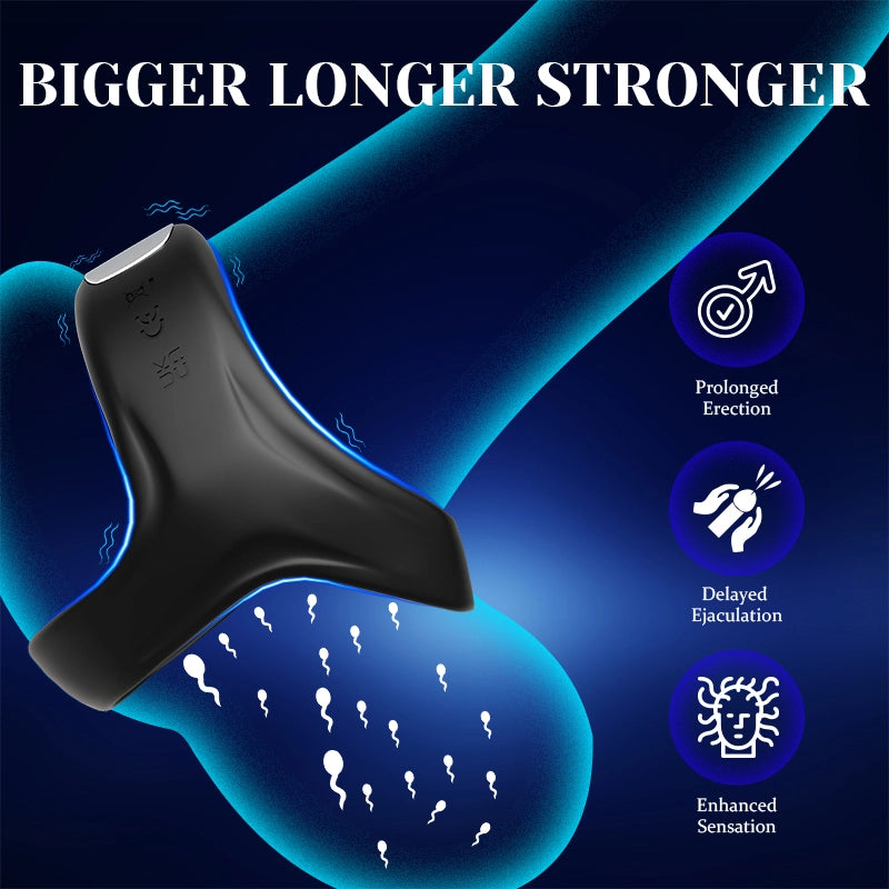 Dual Penis Ring with 10 Vibration Fast Charging