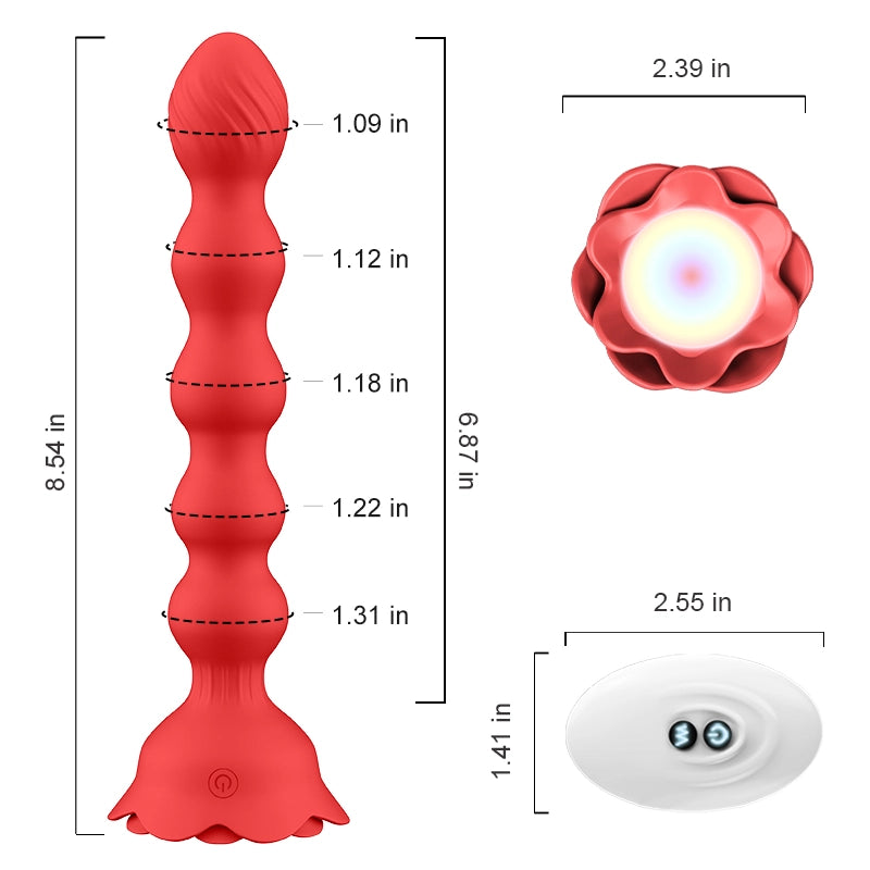 10 Vibration Modes Sex Toys Red Anal Beads