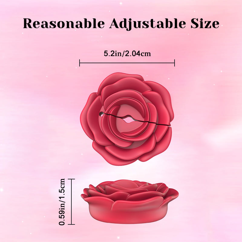 Wearable Rose Nipple Vibrator - Adjustable Magnetic Clip