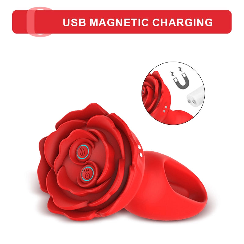 9 Vibration & Flapping Modes Remote Control Rose Butt Plug