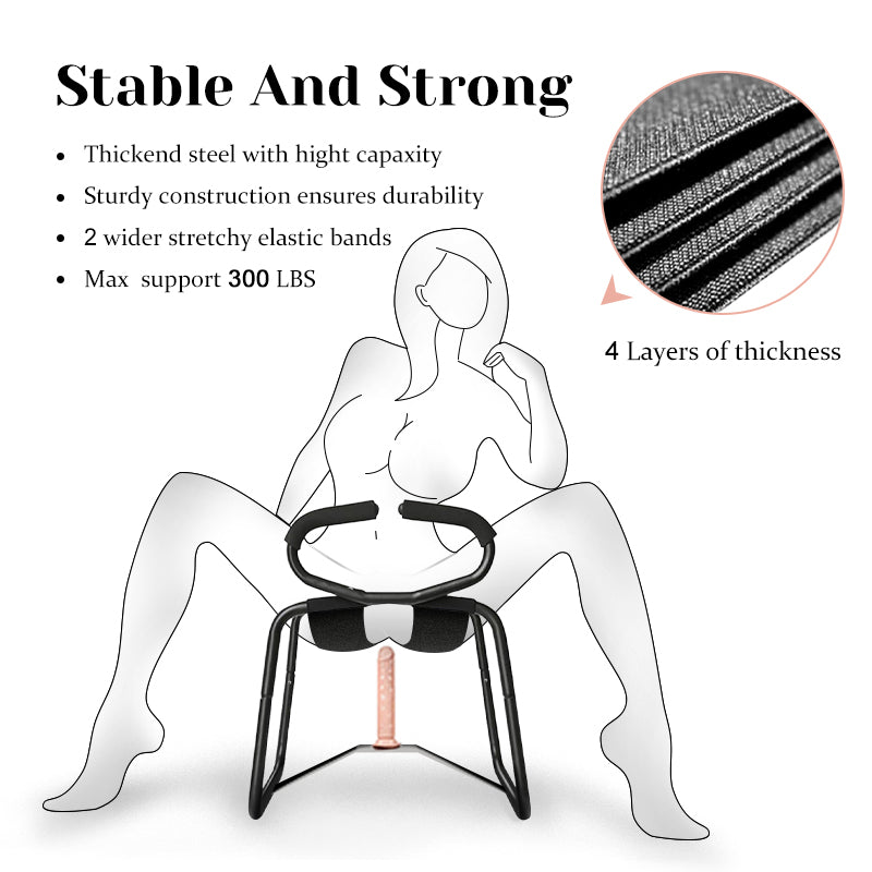 Sex Position Enhancer Chair With Armrests & 7.48" Dildo